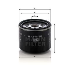 W 1114/80 OIL FILTER MANN FILTER