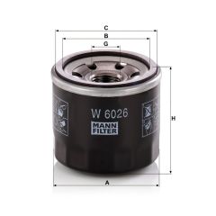 W 6026 FILTR OLEJU MANN FILTER