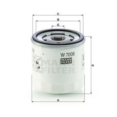 W 7008 OIL FILTER MANN FILTER