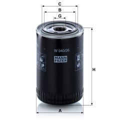 W 940/26 FILTR OLEJU MANN FILTER